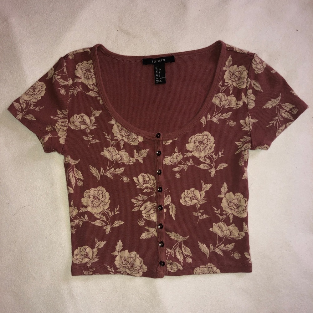 Crop Top with Floral Pattern